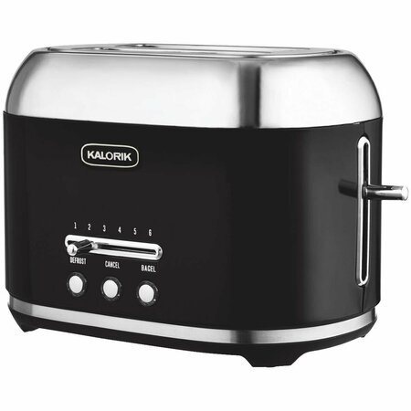 KALORIK Toaster, 1000 W, 2-Slice, Stainless Steel, Black TO 46083 BK